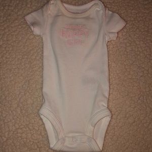 White and pink NB onsie